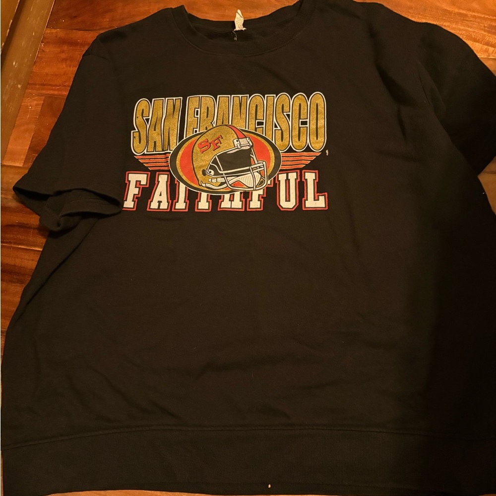 San Francisco Faithful Black short sleeve crewneck size 2x 49ers niners 0126